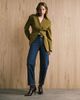 ASOS DESIGN ASOS DESIGN cinch high break point collarless blazer in olive green-Neutral - 2