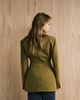 ASOS DESIGN ASOS DESIGN cinch high break point collarless blazer in olive green-Neutral - 3