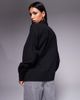 ASOS DESIGN ASOS DESIGN cinch overwrap bow detail oversized shirt in black - 3