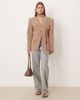 ASOS DESIGN ASOS DESIGN cinch shoulder pad blazer with scarf in mocha - part of a set-Brown - 1