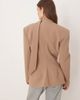 ASOS DESIGN ASOS DESIGN cinch shoulder pad blazer with scarf in mocha - part of a set-Brown - 4