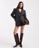 ASOS DESIGN ASOS DESIGN cinch shoulder pads blazer with scarf in gray - 1