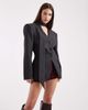 ASOS DESIGN ASOS DESIGN cinch shoulder pads blazer with scarf in gray - 2