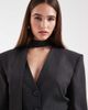 ASOS DESIGN ASOS DESIGN cinch shoulder pads blazer with scarf in gray - 4