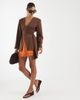 ASOS DESIGN ASOS DESIGN cinched drape blazer in chocolate-Brown - 1