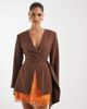 ASOS DESIGN ASOS DESIGN cinched drape blazer in chocolate-Brown - 2