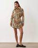 ASOS DESIGN ASOS DESIGN cinched mini shirt dress with detachable faux-fur collar in floral tapestry-Multi - 2