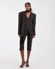 ASOS DESIGN ASOS DESIGN cinched scarf detail fringed blazer set in chocolate-Brown - 1