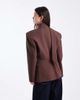ASOS DESIGN ASOS DESIGN cinched shoulder pads blazer with scarf in chocolate brown - 2