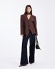 ASOS DESIGN ASOS DESIGN cinched shoulder pads blazer with scarf in chocolate brown - 3