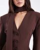 ASOS DESIGN ASOS DESIGN cinched shoulder pads blazer with scarf in chocolate brown - 4