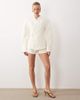 ASOS DESIGN ASOS DESIGN cinched waist blazer suit with hardware detail in cream-White - 3