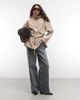 ASOS DESIGN ASOS DESIGN cinched waist funnel neck jacket in beige stripe-No color - 2