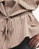 ASOS DESIGN ASOS DESIGN cinched waist funnel neck jacket in beige stripe-No color - 3