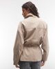 ASOS DESIGN ASOS DESIGN cinched waist funnel neck jacket in beige stripe-No color - 4