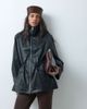 ASOS DESIGN ASOS DESIGN cinched waist leather look harrington jacket in black - 1