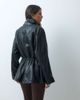 ASOS DESIGN ASOS DESIGN cinched waist leather look harrington jacket in black - 4