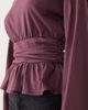 ASOS DESIGN ASOS DESIGN cinched waist peplum hem long sleeve T-shirt in plum-Purple - 2