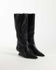ASOS DESIGN ASOS DESIGN Cinder wedge pull on knee boots in black - 2