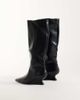 ASOS DESIGN ASOS DESIGN Cinder wedge pull on knee boots in black - 4