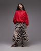 ASOS DESIGN ASOS DESIGN circle maxi skirt in zebra placement print-Multi - 1