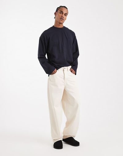 ASOS DESIGN ASOS DESIGN Circular Design Collection heavyweight loose jeans in ecru-White