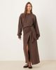 ASOS DESIGN ASOS DESIGN Circular Design Collection wrap midi sweatshirt dress in chocolate-Brown - 1