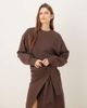 ASOS DESIGN ASOS DESIGN Circular Design Collection wrap midi sweatshirt dress in chocolate-Brown - 2