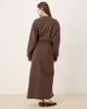 ASOS DESIGN ASOS DESIGN Circular Design Collection wrap midi sweatshirt dress in chocolate-Brown - 3