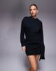 ASOS DESIGN ASOS DESIGN Circular Design Collection wrap mini sweats dress in black - 1