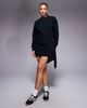 ASOS DESIGN ASOS DESIGN Circular Design Collection wrap mini sweats dress in black - 3
