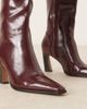 ASOS DESIGN ASOS DESIGN Clara chisel toe knee boots in burgundy-Red - 3