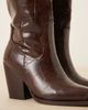 ASOS DESIGN ASOS DESIGN Claudette western knee boots in brown croc - 3