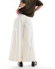 ASOS DESIGN ASOS DESIGN clean cotton cropped wide leg pants with seam detail in cream-White - 2