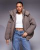 ASOS DESIGN ASOS DESIGN cloud puffer jacket with oversized hood in mocha-pink - 1