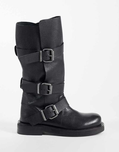 ASOS DESIGN ASOS DESIGN Clover boho buckle slouchy knee boots in black leather