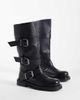 ASOS DESIGN ASOS DESIGN Clover boho buckle slouchy knee boots in black leather - 2