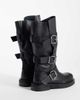 ASOS DESIGN ASOS DESIGN Clover boho buckle slouchy knee boots in black leather - 4