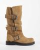 ASOS DESIGN ASOS DESIGN Clover boho buckle slouchy knee boots in taupe suede-Brown - 1