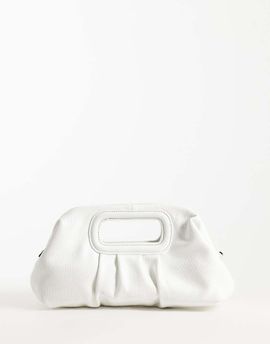 ASOS DESIGN ASOS DESIGN clutch with chain crossbody strap in white