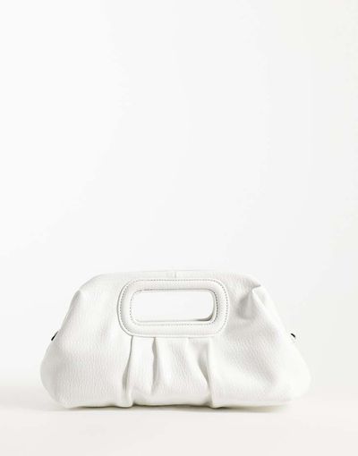 ASOS DESIGN ASOS DESIGN clutch with chain crossbody strap in white