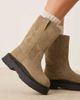 ASOS DESIGN ASOS DESIGN Coast chunky pull on boots in olive brushed suede-Green - 3