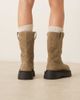 ASOS DESIGN ASOS DESIGN Coast chunky pull on boots in olive brushed suede-Green - 4