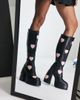 ASOS DESIGN ASOS DESIGN Cobra chunky platform knee boots in black & heart print - 4