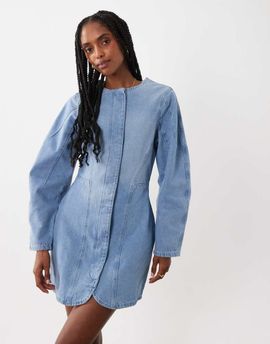 ASOS DESIGN ASOS DESIGN cocoon sleeve cinch mini dress in midwash blue