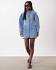 ASOS DESIGN ASOS DESIGN cocoon sleeve cinch mini dress in midwash blue - 2