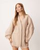ASOS DESIGN ASOS DESIGN cocoon sleeve collarless blazer in brown - part of a set - 2