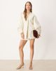 ASOS DESIGN ASOS DESIGN cocoon sleeve collarless blazer in buttermilk - part of a set-Yellow - 1