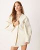 ASOS DESIGN ASOS DESIGN cocoon sleeve collarless blazer in buttermilk - part of a set-Yellow - 2