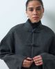 ASOS DESIGN ASOS DESIGN collarless formal jacket with frog closure trim in charcoal-Gray - 2